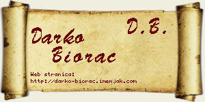 Darko Biorac vizit kartica